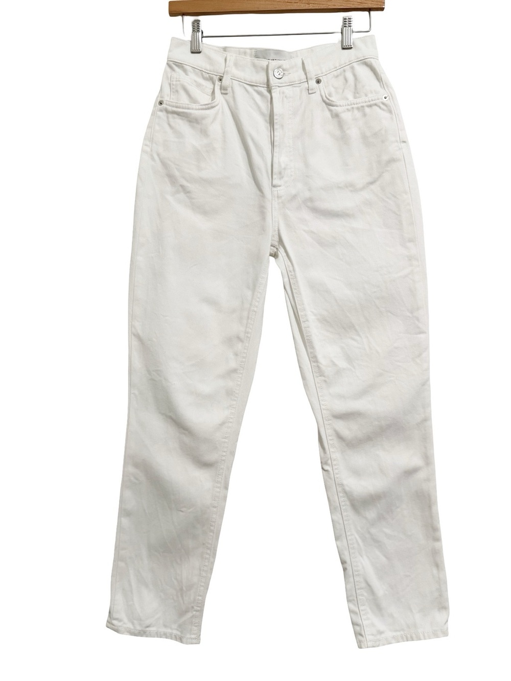 Scanlan Theodore High Rise Straight Crop Jean White 26